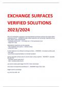 EXCHANGE SURFACES VERIFIED SOLUTIONS  2023/2024