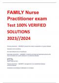FAMILY Nurse  Practitioner exam Test 100% VERIFIED  SOLUTIONS 2023//2024