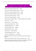 AAMI ACCOUNTING ONE FINAL REVIEW QUESTIONS AND ANSWERS