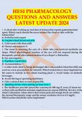HESI PHARMACOLOGY QUESTIONS AND ANSWERS LATEST UPDATE 