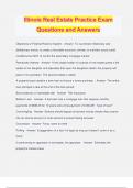 Illinois Real Estate Practice Exam Questions and Answers