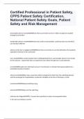 Certified Professional in Patient Safety&comma; CPPS Patient Safety Certification&comma; National Patient Safety Goals&comma; Patient Safety and Risk Management exam questions and answers 2024