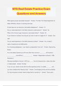 NYS Real Estate Practice Exam Questions and Answers