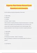 Superior Real Estate School Exam Questions and Answers