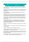 AAMI Small Business Management Exam Questions and Answers