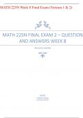 MATH 225N FINAL EXAM 2 – QUESTION AND ANSWERS week 8
