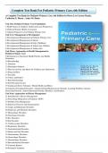 Complete Test Bank for Pediatric Primary Care, 6th Edition by Dawn Lee Garzon Maaks, Catherine E. Burns , Ardys M. Dunn, Margaret 2023 | All Chapters A+
