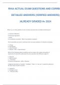 RHIA ACTUAL EXAM QUESTIONS AND CORRECT DETAILED ANSWERS (VERIFIED ANSWERS) ALREADY GRADED A+ 2024