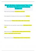 Wright Brothers Achievement Test- Civil Air Patrol Questions and Answers  Graded A&plus;