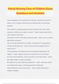 Virtual Nursing Care of Children Exam Questions and Answers