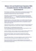 Webce Life and Health Exam Question With Complete Solution Verified 2023-2024 Guaranteed A&plus;