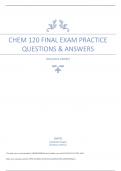 CHEM 120 FINAL EXAM PRACTICE QUESTIONS & ANSWERS