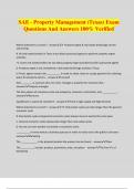 SAE - Property Management &lpar;Texas&rpar; Exam Questions And Answers 100&percnt; Verified