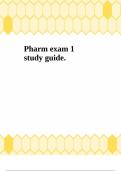 Pharm exam 1 study guide.