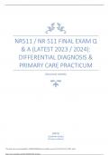 NR511 / NR 511 Final Exam Q & A (Latest 2023 / 2024): Differential Diagnosis & Primary Care Practicum - Chamberlain