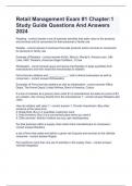 Retail Management Exam &num;1 Chapter&colon;1 Study Guide Questions And Answers 2024