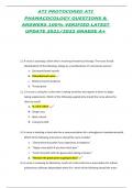 ATI PROTOCORED ATI PHAMACOCOLOGY QUESTIONS & ANSWERS 100&percnt; VERIFIED LATEST UPDATE 2021&sol;2022 GRAEDE A&plus;