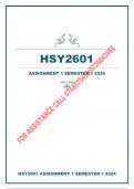 HSY2601 ASSIGNMENT 1 SEMESTER 1 ANSWERS 2024