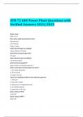 ATR 72 600 Power Plant Questions with Verified Answers 2024/2025