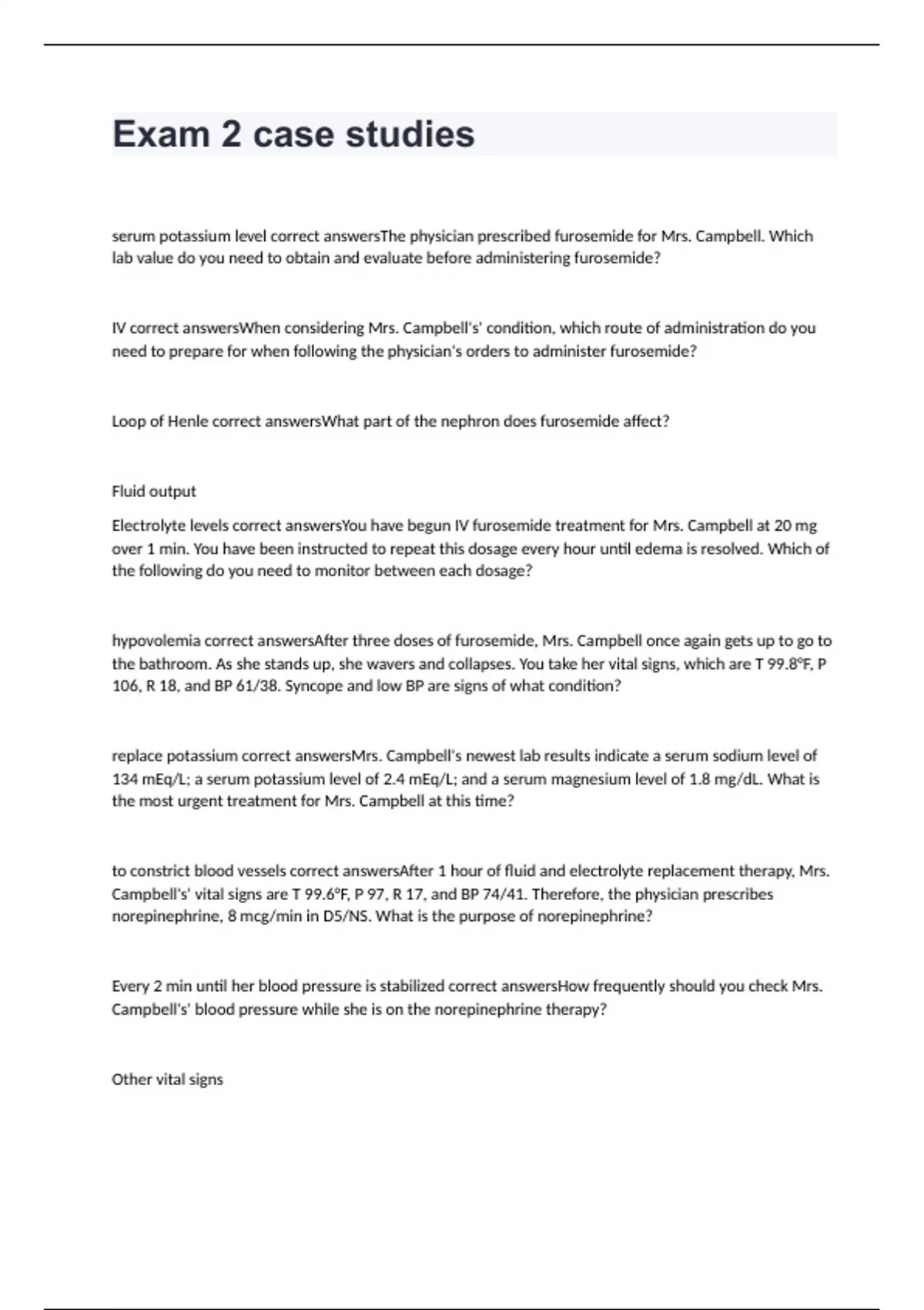 Exam 2 case studies exam 2024 with complete solutions - E2 case studies ...