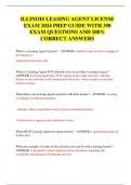 ILLINOIS LEASING AGENT LICENSE  EXAM 2024 PREP GUIDE WITH 350  EXAM QUESTIONS AND 100&percnt;  CORRECT ANSWERS