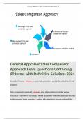 General Appraiser Sales Comparison Approach Exam Questions Containing 69 terms with Definitive Solutions 2024