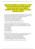 2024 NUR 242 MEDICAL SURGICAL LATEST  EXAM 2024 TEST BANK WITH 200 REAL  EXAM QUESTIONS AND CORRECT  ANSWERS ALREADY GRADED A&plus; GALEN  COLLEGE &lpar;NEW&excl;&excl;&rpar;