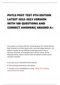 PHTLS POST TEST 9TH EDITION LATEST 2022-2023 VERSION WITH 100 QUESTIONS AND CORRECT ANSWERS| GRADED A+