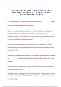 TEXAS SAE REAL ESTATE BROKERAGE EXAM 2024&sol;LATEST VERSION WITH 100&percnt; CORRECT ANSWERS&sol;PASS ASSURED