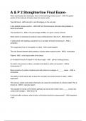 A & P 2 Straighterline Final Exam-2024 &vert; EXAM WITH ALL FREQUENTLY TESTED QUESTIONS AND STUDY GUIDE 