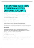 NR 507 FINAL EXAM 100%  VERIFIED ANSWERS  2024/2025 ACCURATE