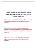 COURSE CAREERS TECHNOLOGY SALES COURSE  FINAL EXAM NEW VERSION 2024-2026 LATEST  UPDATE GRADED A+