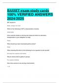 BEST ANSWERS BASSET exam study cards 100% VERIFIED ANSWERS  2024/2025