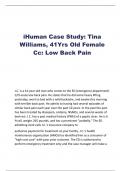 iHuman Case Study: Tina Williams, 41Yrs Old Female Cc: Low Back Pain