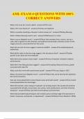 AML EXAM 4 QUESTIONS WITH 100&percnt; CORRECT ANSWERS