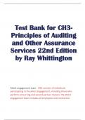 Test Bank for CH3- Principles of Auditing and Other Assurance Services 22nd Edition by Ray Whittington 