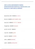 OCR A LEVEL MATHEMATICS B&lpar;MEI&rpar;  EXAM&sol;QUESTION PAPER&colon;Pure Mathematics and  Mechanics 2024-2025&vert;A GRADED