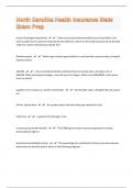 North Carolina Health Insurance State 54 Exam Prep Questions And Answers