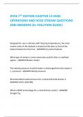 IFSTA 7TH EDITION CHAPTER 13 HOSE  OPERATIONS AND HOSE STREAM QUESTIONS  AND ANSWERS (A+ SOLUTION GUIDE)