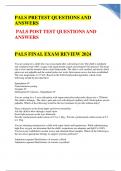 PALS PRETEST QUESTIONS AND ANSWERS & PALS POST TEST QUESTIONS AND ANSWERS