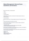 Waste Management General Exam Questions and Answers