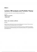 Finance week4 portfolio theory/mv analysis