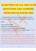EXAM PEDS CH 1,2,3,4,6,14 and 29 WITH QUESTIONS,VERIFIED ANSWERS AND EXPLANATIONS 2024
