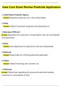 Iowa Core Exam Review Pesticide Applicators Questions and Answers &lpar;2024 &sol; 2025&rpar; &lpar;Verified Answers&rpar;PDF