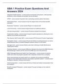 GBA 1 Practice Exam Questions And Answers 2024