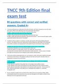 Updated!! TNCC 9th Edition final exam test - 80 questions with correct and verified answers. Graded A+