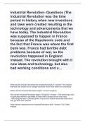 Industrial Revolution- Questions (The Industrial Revolution was the time period in history when new inventions and laws were created resulting in the technology and advancements that we have today. The Industrial Revolution was supposed to happen in Franc