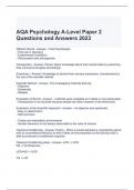 AQA Psychology A-Level Paper 2 Questions and Answers 2023