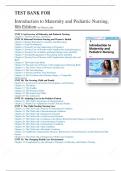 TEST BANK FOR INTRODUCTION TO MATERNITY AND PEDIATRIC NURSING&comma; 8TH EDITION-LATEST 2024&sol; 100&percnt; GRADED A&plus;
