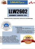 LLW2602 Assignment 1 (COMPLETE ANSWERS) Semester 1 2024 (890840)